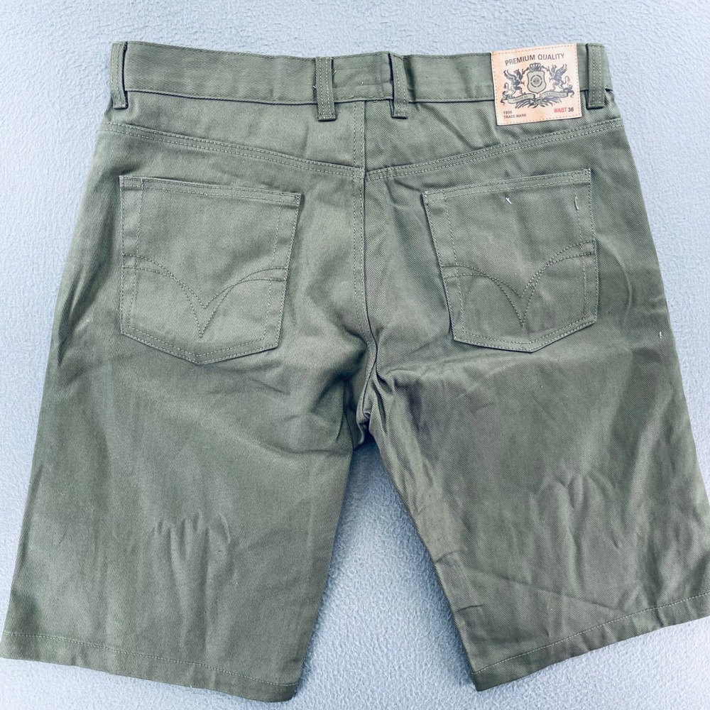 Noiz Men Shorts Olive Green Cotton Twill Size 36 Streetwear Utility Casual